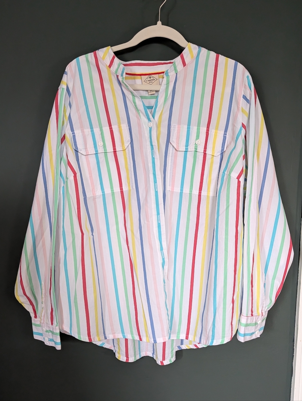St. John's Bay Multicolor Striped Button-Up Shirt Size 2x